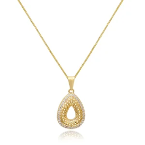 Gargantilha Gota Vazada Cravejada com Zircônias Folheado a Ouro 18K